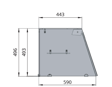 Skyrainbow Glasaufsatz hoch, Klarglas, gerade kpl. für THSAI158