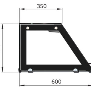 Skyrainbow Glasaufsatz kurz, schwarzer Rand, gerade kpl. für THSA158
