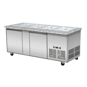 Skyrainbow SNACK-Line, Kalte Theke, 4x GN1/1, Granit rosa-grau, OHNE Glas, 153x82x85.5