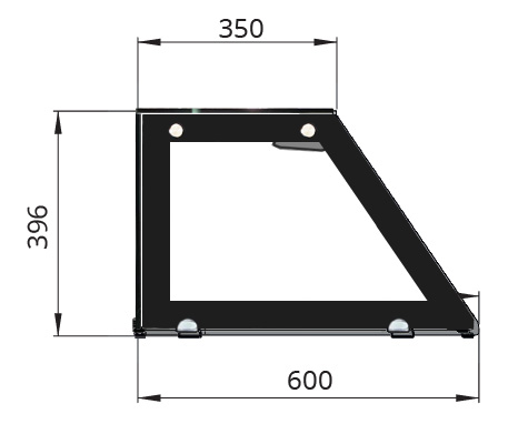Skyrainbow Glasaufsatz kurz, schwarzer Rand, gerade kpl. für THSA228
