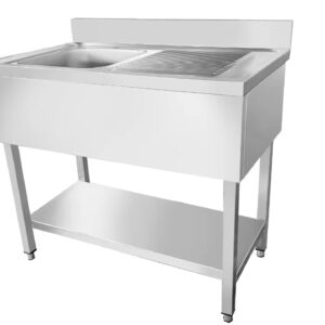 Skyrainbow Spültisch aus Edelstahl, ein Becken links, 120 x 70