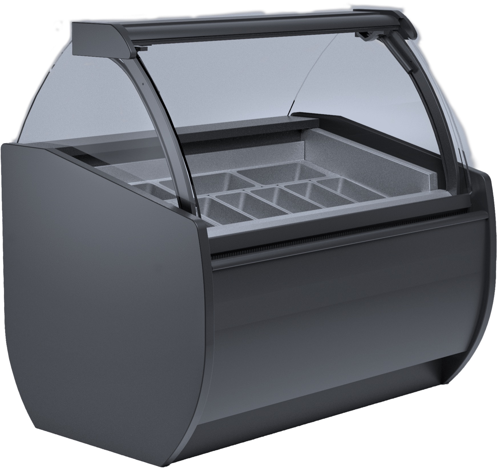 Igloo Eistheke mit Kapazität für 7 Behälter a 365x165 mm | 1070x930x1300 mm