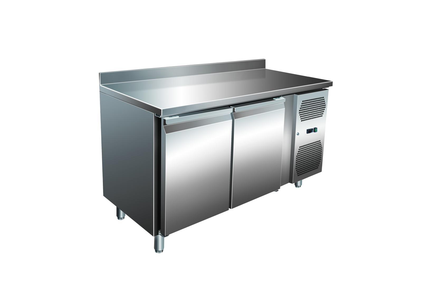 A&S Gastro VIP Kühltisch mit 2 Türen und Aufkantung -2 bis +8°C 1.360x700x960 mm