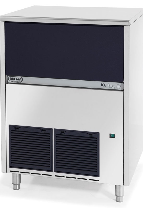 Brema Eiswürfelbereiter als Kegeleiserzeuger | Eisproduktion: ca. 67 kg / 24 Stunden| Luftkühlung | R290, 590 W | 753x603x850mm