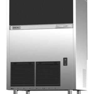 Brema Eiswürfelbereiter mit Ablaufpumpe | Eisproduktion: ca. 95 kg / 24 Stunden| Luftkühlung | R290, 870 W | 738x600 mmx1010 mm