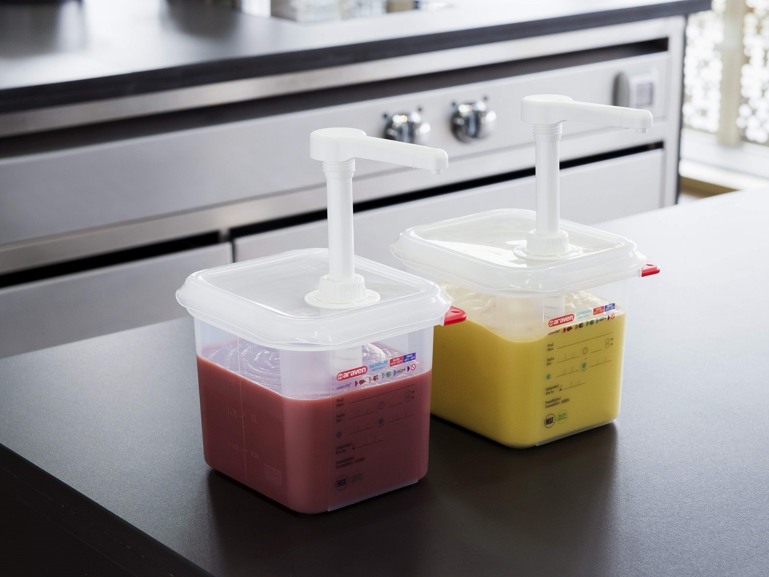 ARAVEN Araven Saucenspender/Pumpspender GN 1/9, Inhalt 1,5 L – Bild 2