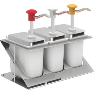 STALGAST Dreifach-Saucenspender inkl. Edelstahlgestell, 3x2 Liter