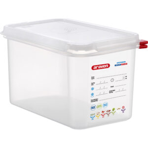 ARAVEN ARAVEN Gastronormbehälter mit Deckel, Polypropylen, GN 1/4 (150 mm)
