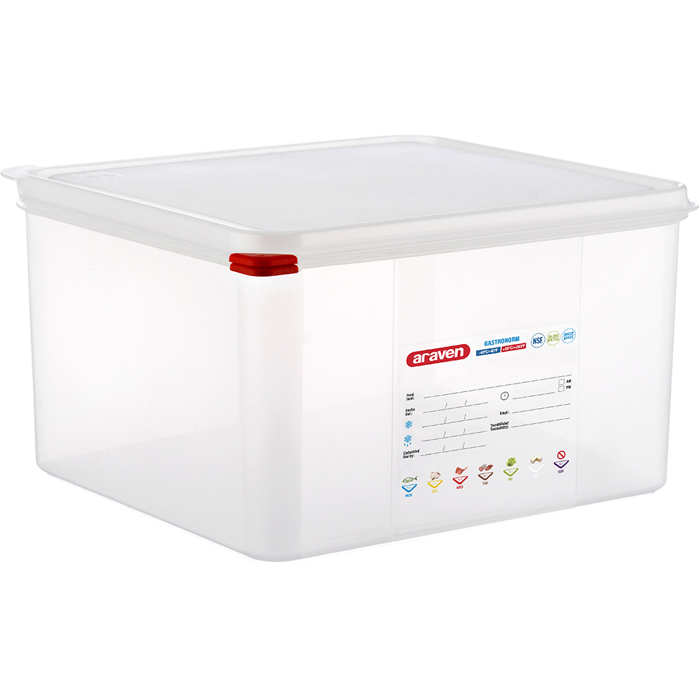 ARAVEN ARAVEN Gastronormbehälter mit Deckel, Polypropylen, GN 2/3 (200 mm)
