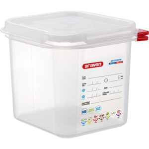 ARAVEN ARAVEN Gastronormbehälter mit Deckel, Polypropylen, GN 1/6 (150 mm)