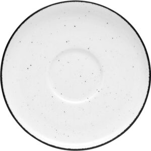 LUBIANA Untertasse, Serie Ankara, weiß, schwarz gesprenkelt, Ø 150 mm, 6 Stück