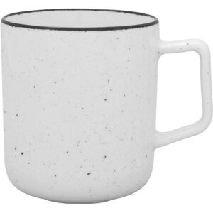 LUBIANA Henkelbecher, Serie Ankara, weiß, schwarz gesprenkelt, 400 ml, 6 Stück