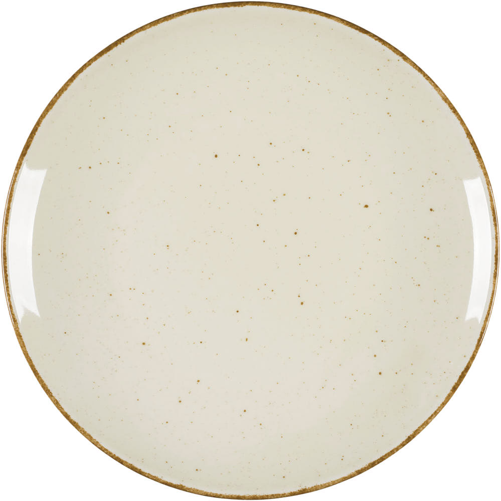 LUBIANA Teller flach, Serie Hotel, cremefarben, braun gesprenkelt, Ø 280 mm, 12 Stück