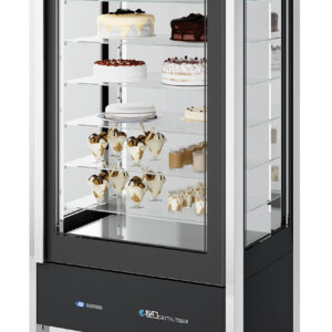 NordCap Panorama-Kühlvitrine CRISTAL TOWER 930 RV TN BLACK