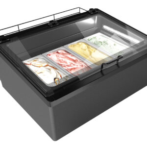 NordCap Auftisch-Eisvitrine MINI CREAM 4V LED GRAU