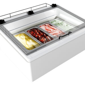 NordCap Auftisch-Eisvitrine MINI CREAM 4V LED WEISS