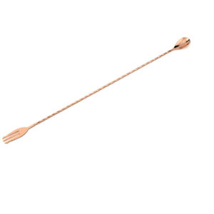 STALGAST Japanischer Barlöffel mit Gabel, Edelstahl, kupferfarben, L. 400 mm