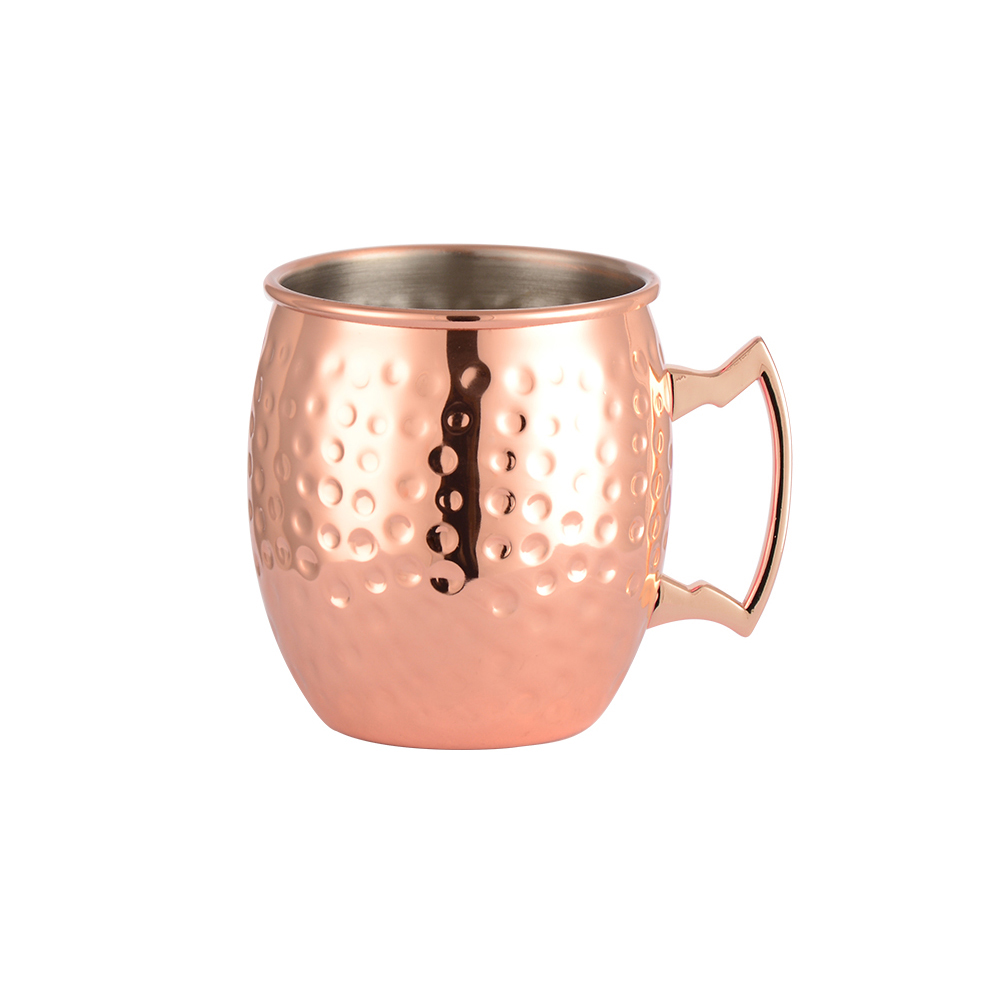 STALGAST Moscow Mule Becher, Edelstahl, gehämmert, kupferfarben, 0,500 Liter