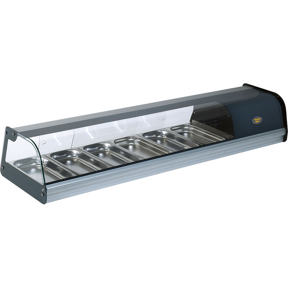ROLLER_GRILL Roller Grill Edelstahl Tapas-Vitrine, 6x GN1/3