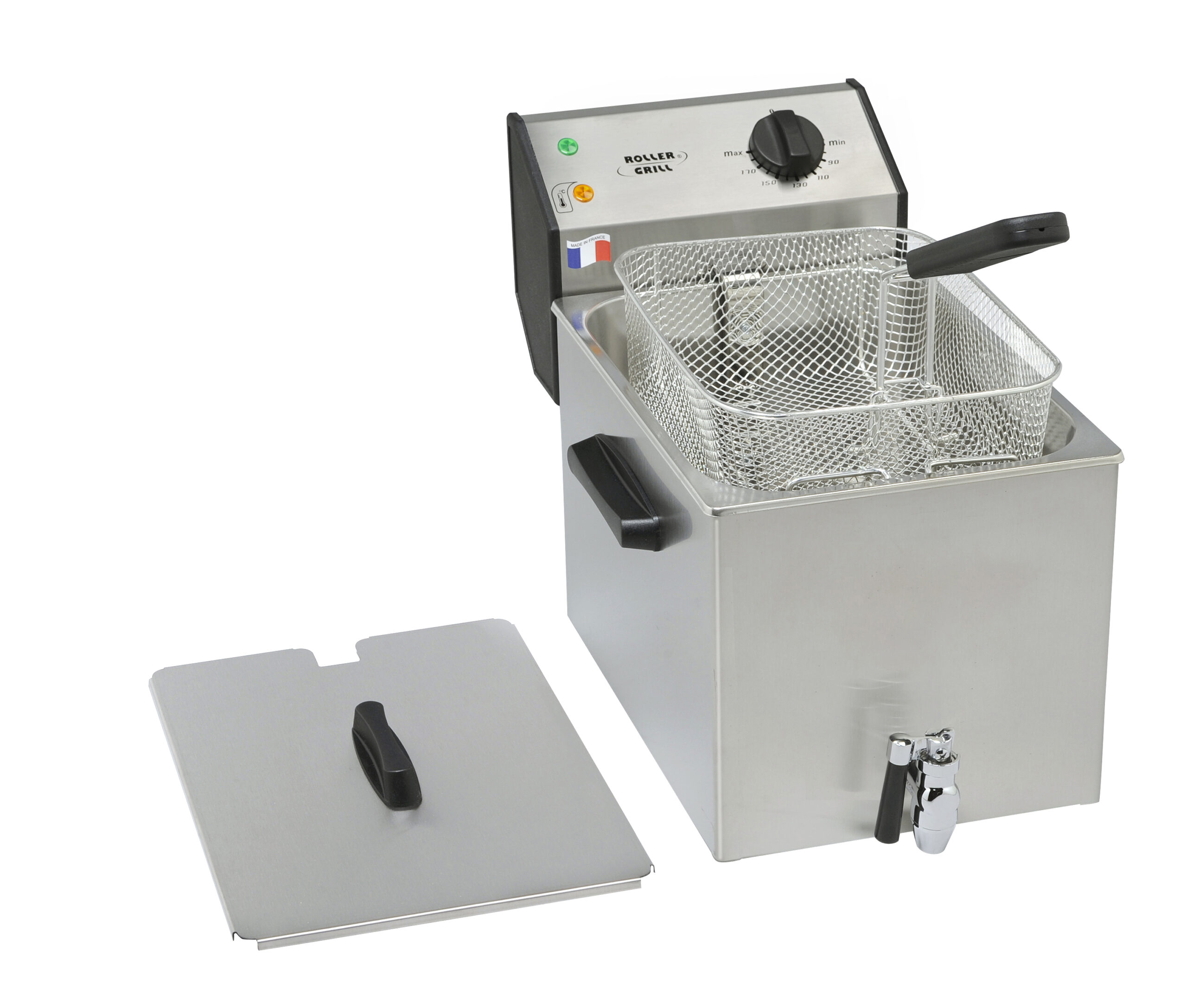 ROLLER_GRILL ROLLER GRILL Fritteuse mit Ablasshahn, mit Ablasshahn, 8 Liter