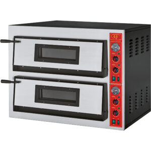 GGF GGF Pizzaofen mit zwei Kammern für 8 Pizzen à 360 mm, Vollschamott, 12 kW, 1010 x 850 x 750mm (BxTxH)