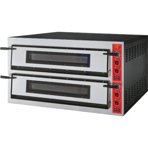 GGF GGF Pizzaofen mit zwei Kammern für 18 Pizzen à 360 mm, Vollschamott, 26,4 kW, 1370 x 1210 x 750 mm (BxTxH)