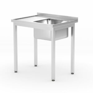 HENDI Waschtisch mit Ablage – verschraubt, Tiefe 600 mm