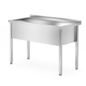 HENDI Einzelspültisch - geschweißt, Tiefe 700 mm, Becken 300 mm