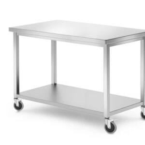 HENDI Mobiler Tisch, mit Ablage – verschraubt