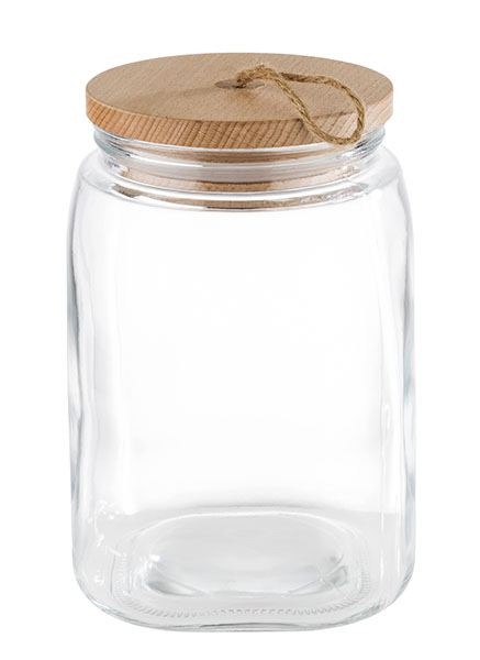 APS APS Vorratsglas -WOODY- 14 x 14 cm, H: 21,5 cm