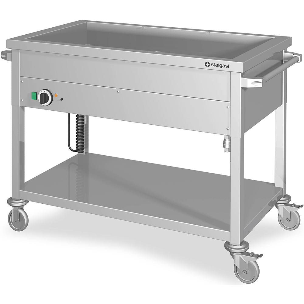STALGAST Stalgast Edelstahl Bain-Marie Wagen mit einem Becken, für 2x GN1/880x600x850 mm