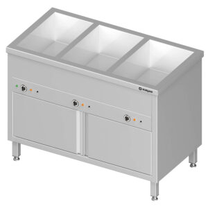STALGAST Stalgast Edelstahl Bain-Marie Standgerät mit geschlossenem Unterbau und separaten Becken,  für 2x GN1/760x600x850 mm