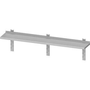 STALGAST Stalgast Edelstahl Wandbord ECO mit Konsolen und Wandschienen 1600x300x400 mm höhenverstellbar, Selbstmontage