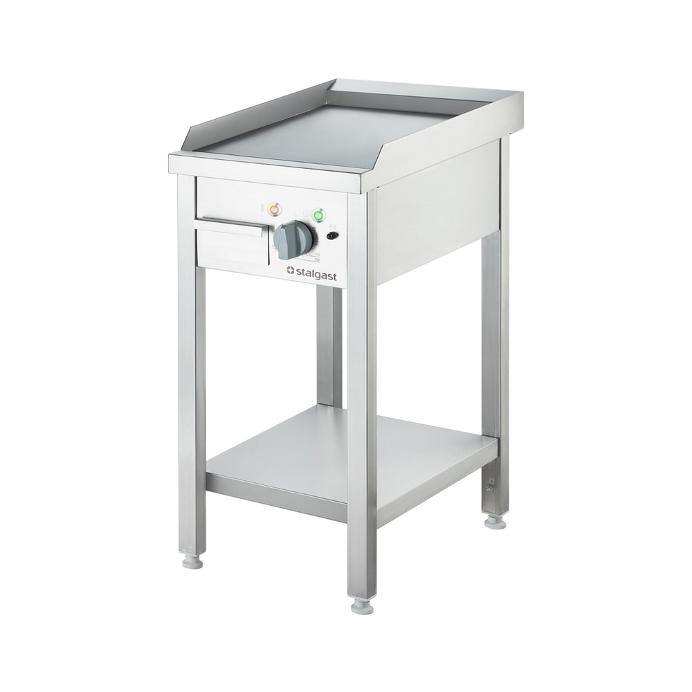 STALGAST Stalgast Elektro-Griddleplatte als Standgerät - glatt, Unterbau offen, 400 x 700 x 850 mm (BxTxH)