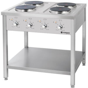 STALGAST Stalgast Elektroherd, Edelstahl, Serie 700 - 4 Platten à 2,6 kW, 800x700x850 mm (BxTxH)