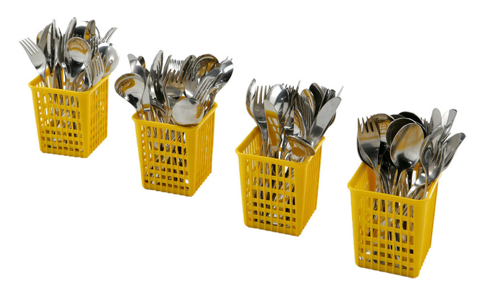 NordCap 4 x Besteckbehälter, Kunststoff, gelb