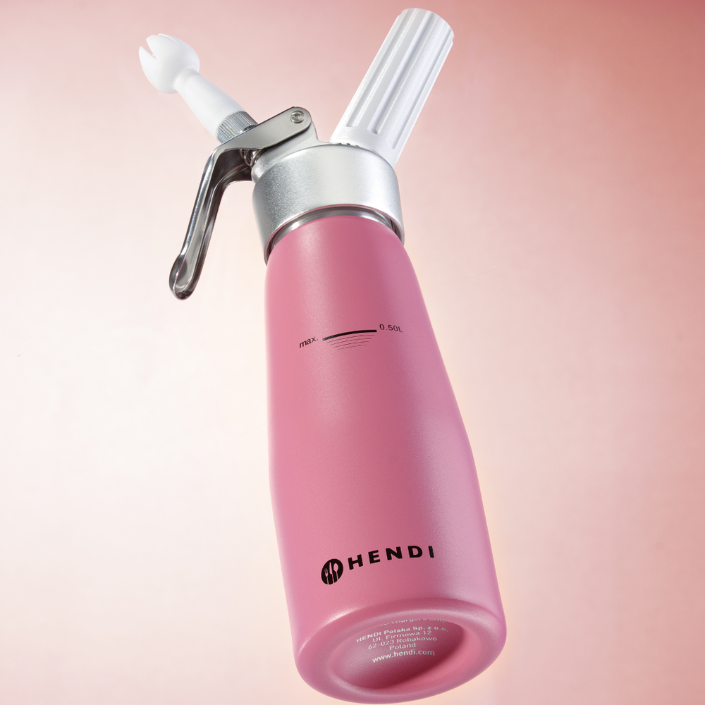 HENDI Sahnespender, HENDI, 0,5L, Pastellrosa, ⌀80x(H)260mm – Bild 3