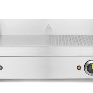 HENDI Grillplatte, HENDI, Profi Line, 1/2 glatt, 1/2 gerillt, 230V/2400W, 527x404x(H)233mm