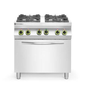 HENDI Gasherd 4-flammig mit Ofen GN 1/1, HENDI, Kitchen Line, 230V/3000W, 19kW, 800x722x(H)900mm
