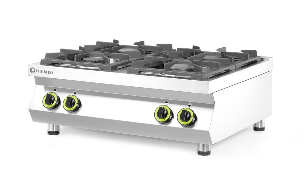 HENDI Gasherd Kitchen Line - 4 Kochfelder, Table-Top, HENDI, Kitchen Line, 19kW, 800x700x(H)310mm – Bild 2
