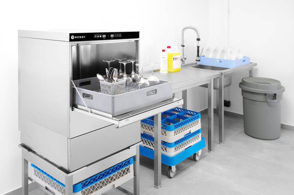 HENDI Geschirrspüler 40x40 - elektronische Steuerung, HENDI, 230V/2800W, 470x510x(H)710mm – Bild 3