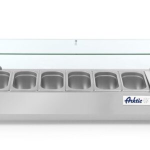 Arktic Aufsatz-Kühlvitrine Gastronorm 1/4, Arktic, 7x GN 1/4, 230V/180W, 1505x335x(H)460mm