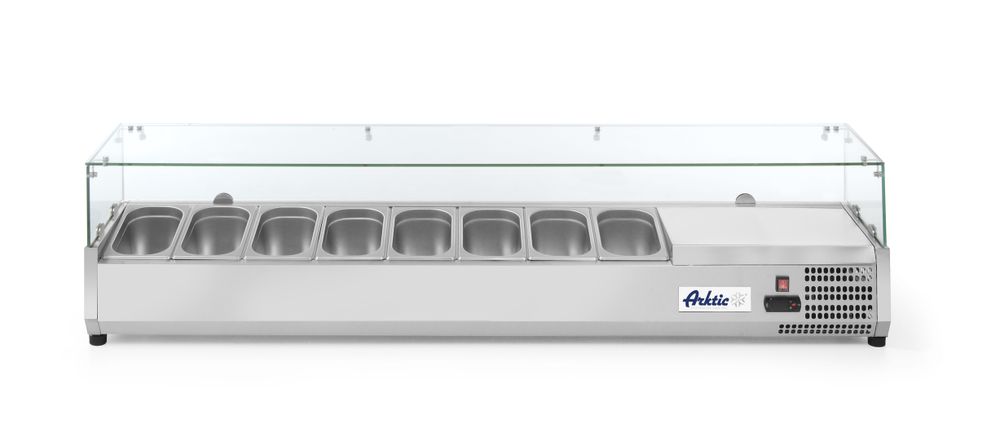 Arktic Aufsatz-Kühlvitrine Gastronorm 1/4, Arktic, 8x GN 1/4, 230V/180W, 1805x335x(H)460mm 1 Arktic Aufsatz-Kühlvitrine Gastronorm 1/4, Arktic, 8x GN 1/4, 230V/180W, 1805x335x(H)460mm