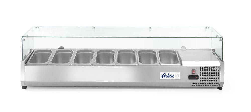 Arktic Aufsatz-Kühlvitrine Gastronorm 1/3, Arktic, 7x GN 1/3, 230V/180W, 1605x420x(H)460mm 1 Arktic Aufsatz-Kühlvitrine Gastronorm 1/3, Arktic, 7x GN 1/3, 230V/180W, 1605x420x(H)460mm