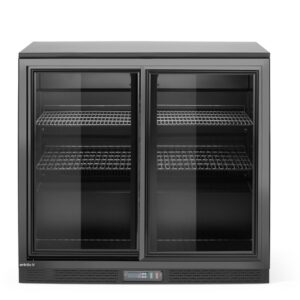 Arktic Bar-Kühlschrank mit zwei Schiebetüren, Arktic, 158L, Schwarz, 220-240V/160W, 900x520x(H)870mm