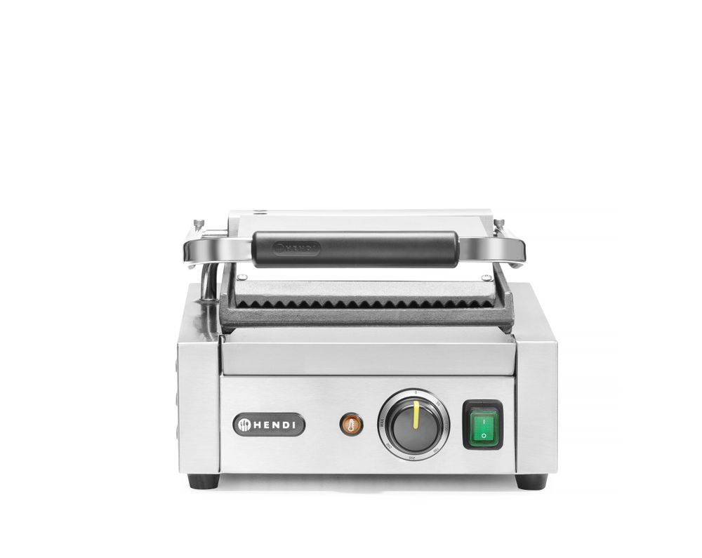 HENDI Kontaktgrill - Einzelversion, HENDI, oben gerillt, unten glatt, 230V/1800W, 310x375x(H)216mm – Bild 3