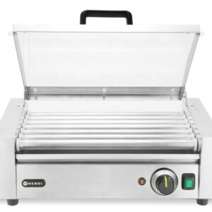 HENDI Rollengrill, 1-Zone mit Energiesparabdeckung, HENDI, 7 Rollen, 230V/620W, 566x375x(H)259mm