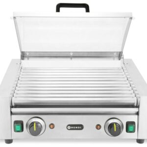 HENDI Rollengrill - 2 Zonen mit Energiesparabdeckung, HENDI, 11 Rollen, 220-240V/980W, 566x527x(H)259mm