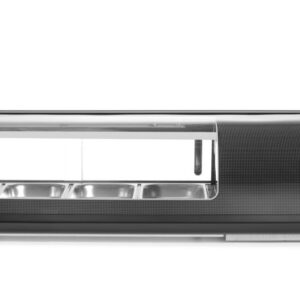 Arktic Sushi-Vitrine, Arktic, Im Lieferumfang enthalten: 4x GN 1/3 (H) 40 mm., GN 1/3, Schwarz, 220-240V/190W, 1177x426x(H)296mm