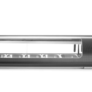 Arktic Sushi-Vitrine, Arktic, Im Lieferumfang enthalten: 6x GN 1/3 (H) 40 mm., GN 1/3, Schwarz, 220-240V/190W, 1529x426x(H)296mm